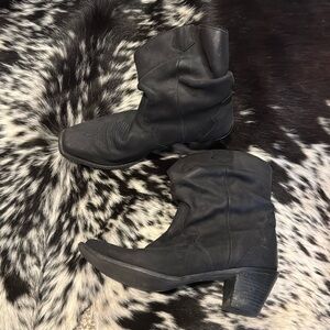 Durango crush black slouch mid calf western boots